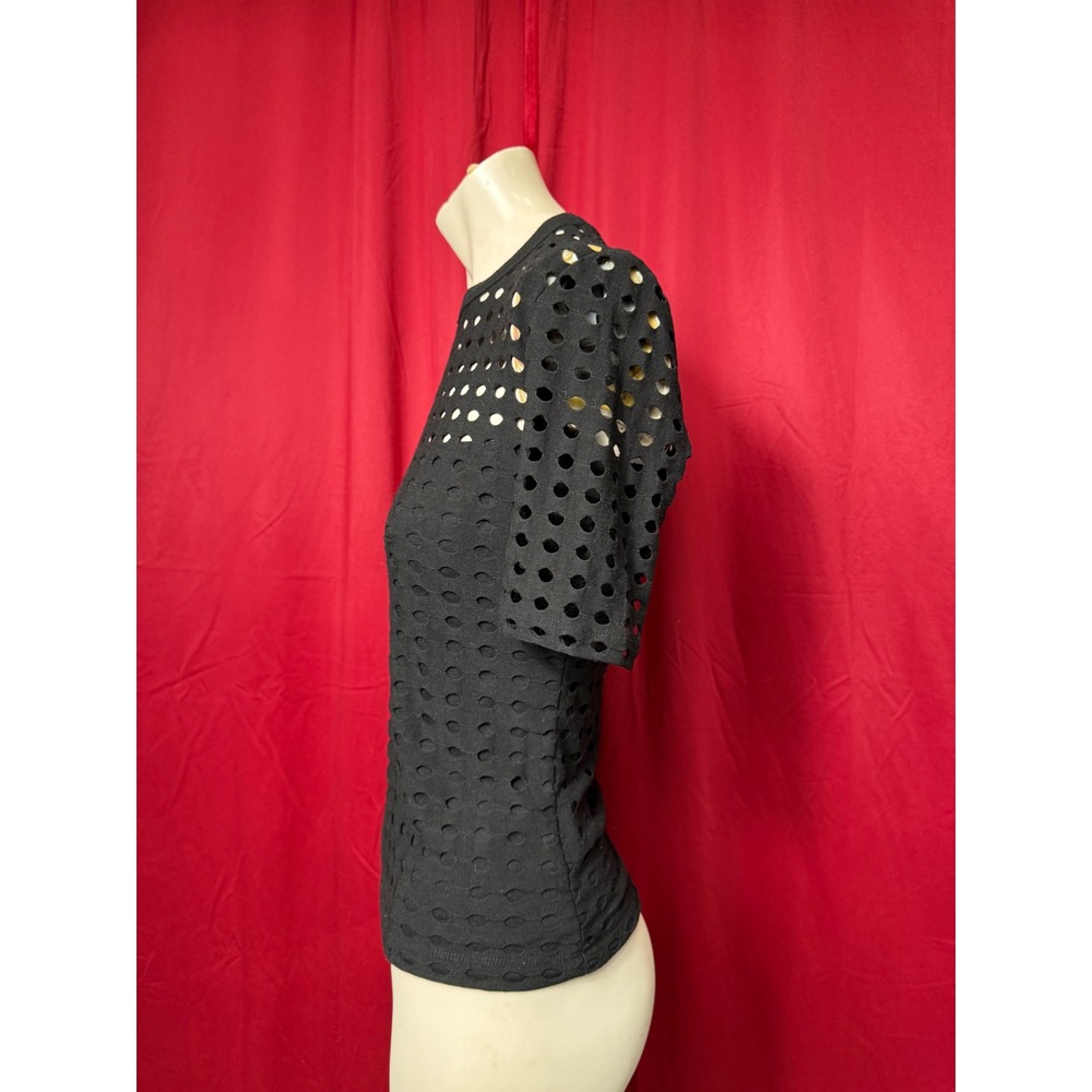 Alexander Wang Black eyelet Mesh Cutout top‎ - Picture 2 of 5
